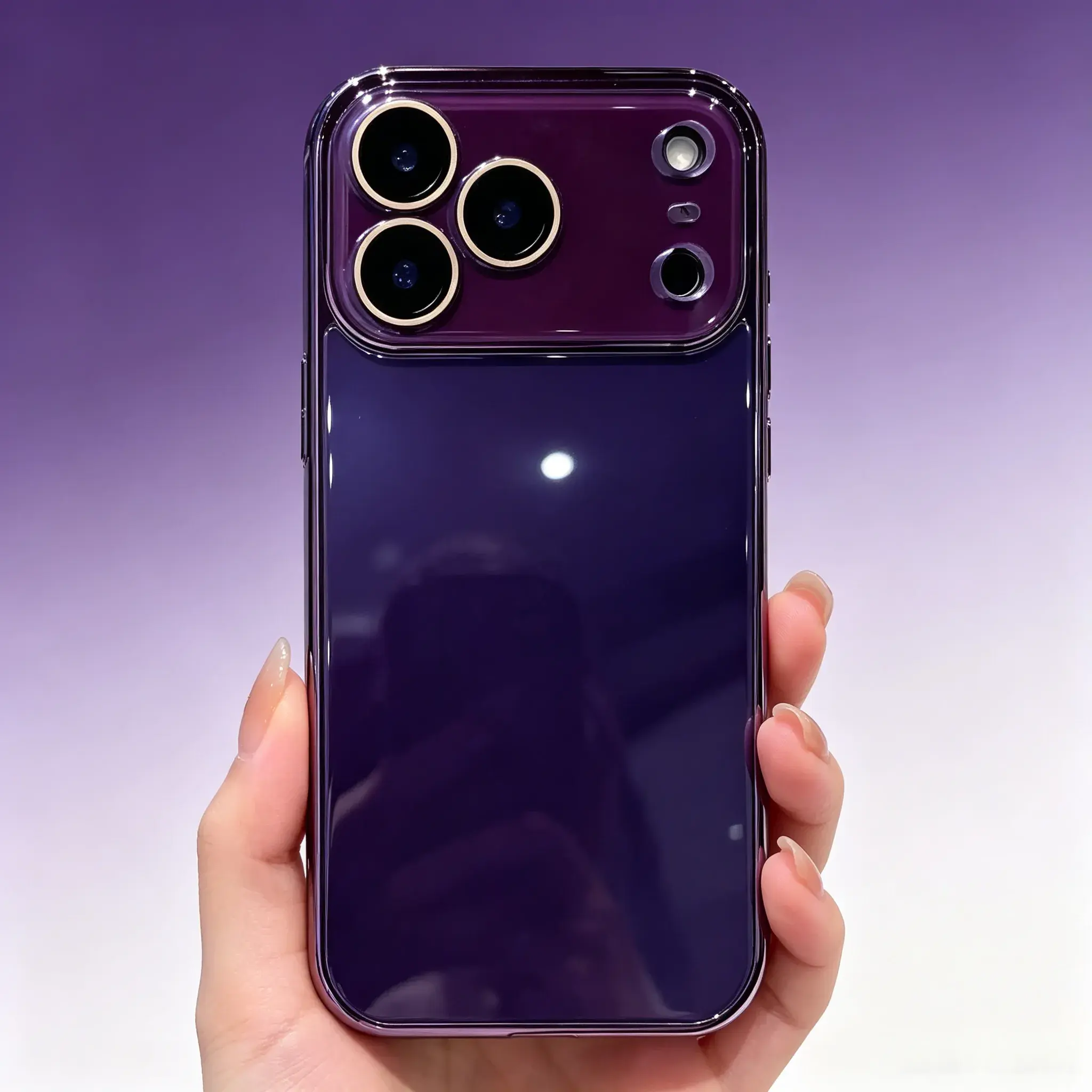 New Ice Crystal Tempered Glass Phone Case for iPhone 17 Pro Max, 16-13, Built-in Camera Lens Protector, Full Coverage, Shockproof, Anti-Scratch Glossy Hard Cover for Men, Women