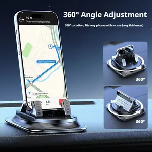 360 degree rotation Car phone holder, suitable for car navigation in-car dashboard, horizontal and vertical screen adjustment angle, suction cup fixed non-slip mobile phone holder suitable for iPhone and Android