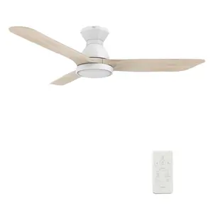 GARRICK 52 inch 3-Blade Flush Mount Smart Ceiling Fan with LED Light & Remote