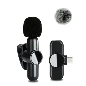 Wireless Lavalier Microphone: Plug & Play, Noise Cancelling for Smartphone Live Streaming, Vlogging, Interview Recording. Professional HD Audio, Portable Clip-on Mic for Content Creation, Social Media Videos.