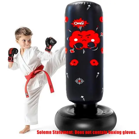 Inflatable Punching Bag for Kids, Standing Boxing Punching Bag Tumble Column for Fitness, Boxing Training Equipment, Martial Arts Training Equipment and Gym Accessory, Boxing Training Gear, Punch Workout Gear, Inflatable Boxing Bags, Christmas Gift