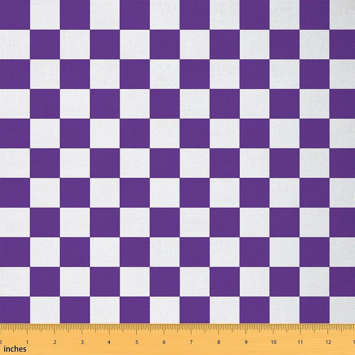 Checkerboard Grid Decorative Fabric Purple White Geometric Plaid Indoor Outdoor Soft Flannel Polyester No Stretch Fabric Modern Simple Style Sewing Arts DIY Craft