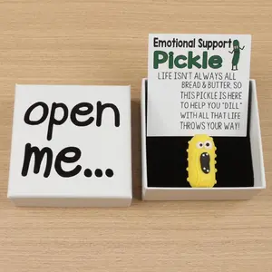 1pc Emotional Support Pickle Gift, Cute Yellow And Green Pickle Gift, Good Luck Charm, Pocket Hug, Gag Gift, Funny Pickle Gift For Best Friends And Family