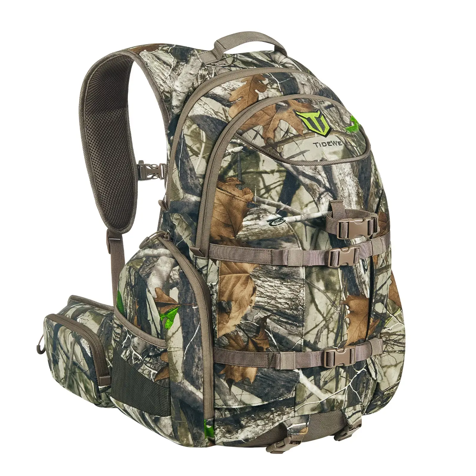 TIDEWE Hunting Backpack for Men, Camo Hunting Day Pack with Rain Cover, Bow and Rifle Carry, Large Capacity Deer Hunting Gear Pack, Next Camo G2 TideWe