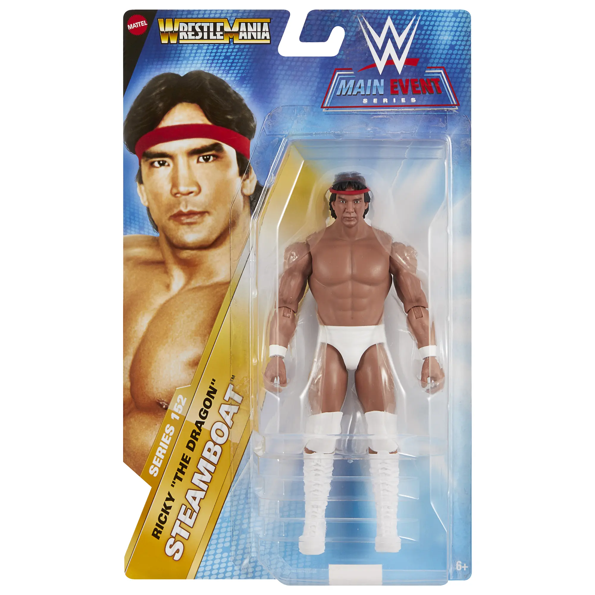 (Chase Variant - White) Ricky Steamboat- WWE Main Event 152 Mattel WWE Toy Wrestling Action Figure