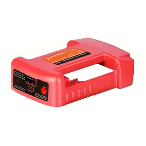 1PC Battery Powered Charger Adapter, Compatible with MIL 18V Lithium Batteries, Dual USB & Type-C Ports for Phones, Earbuds and Small Electronics