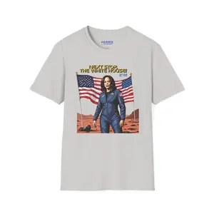 Kamala Harris "Next Stop, The White House!" Astronaut T-Shirt - Political Campaign Tee - Available in Multiple Colors Classic Cotton