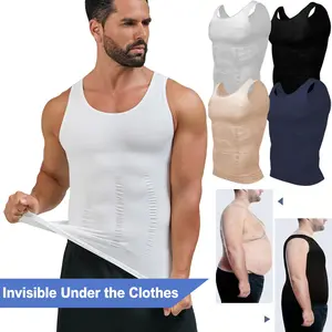 Men Compression Shirts Tummy Control Gynecomastia Shapewear Seamless Moobs Undershirt Body Shaper Vest