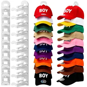 Hat Hook for Wall Hold up to 20 Hats，Hat Organizer for Baseball Caps Hat Holder for Wall  with Strong Adhesive and Nail Two Mouting Option Hat Storage for Wall Closet Door and Bedroom Space-Saving Hat Hangers Decorative Cap rack