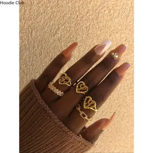 Heart & Letter Design Adjustable Open Cuff Ring for Women & Girls, Personalized Alphabet Fashion Jewelry, Lightweight Stackable Minimalist Ring, Comfortable Daily Wear Accessory, Stylish Gift for Birthday Anniversary Holiday, Elegant Casual Unisex Fashion