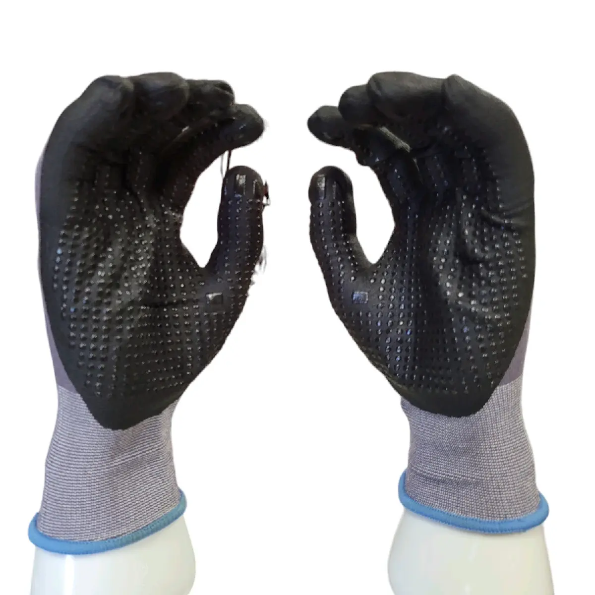 12-Pair FlexiGuard Dotted Palm Ultralight Work Safety Gloves, Breathable, Precision Fit, for Assembly, Gardening, Home Improvement