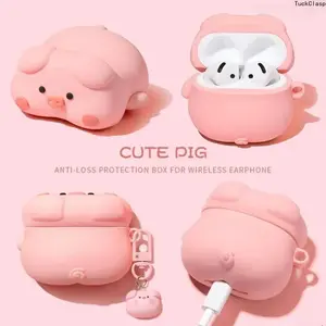 2025 Kawaii 3D Pig Earphone Case – Soft Protective Cover, Scratch-Resistant, Compatible with AirPods Pro 2 & 3, AirPods 4