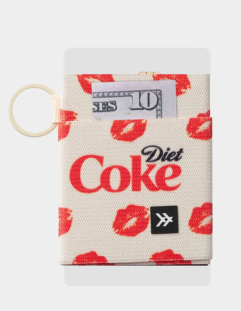 THREAD Diet Coke Kiss Elastic Wallet, Cream Combo