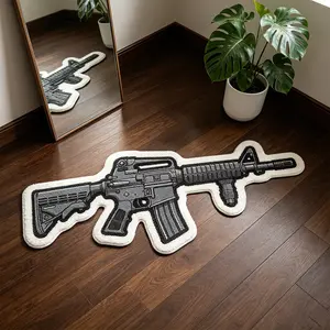 Funny Shape Rug, American Style Gun Design Carpet, Soft Comfortable Rug, Fashion Decor for Bedroom, Living Room, Kitchen, Hallway, Closet, Soft Area Rug, Home Decor Rugs