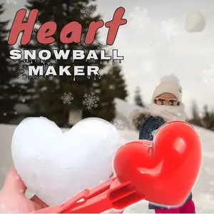 Heart Shaped Snowball Maker Set, Outdoor Beach Sand Ball Tool, Abs Plastic Machine Clip, Winter Snow Play Sandbox Accessory