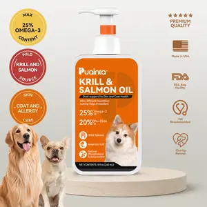 Health Supports Krill & Salmon Oil 8oz – PUAINTA Nature Oil for Dogs, Rich in Omega-3 & EPA+DHA, Supports Heart Health & Circulation, Antarctic Astaxanthin, Maintains Healthy Skin, Supports Hair, Skin, Vision & Wellness