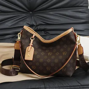 Vintage Monogram Hobo Bag for Women Multi Strap Large Capacity Designer Inspired Shoulder Bag Fashion Must Have Brown 31x11x25