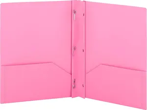 Enday 1-Pc Plastic 3-Prong Folder with 2 Pockets for Letter Size Sheets, Available in Pink, Blue, Green, Red, Purple, Grey (Computers & Office Filing Supplies)
