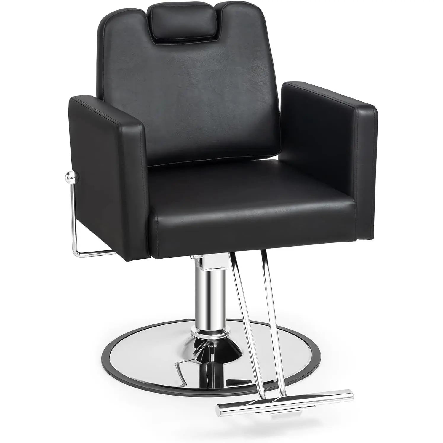 Reclining Barber Chair Heavy Duty, Salon Chair for Hair Stylist with Removable Headrest 360 Degree Rotation, All Purpose for Braiding Shampoo Facial Waxing Esthetics Beauty Spa