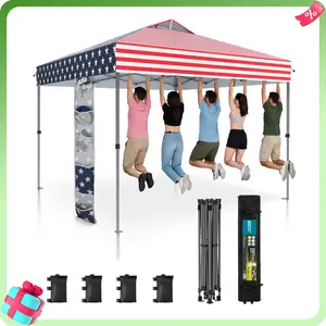 [One-Button Push] PHIVILLA 10x10ft Pop Up Canopy – One-Person Instant Setup Gazebo with Vented Roof & Side Storage Pocket for Backyard, Beach, Camping & Events