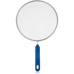 Stainless Steel Grease Splatter Screen for Frying Pan 8'' Splatter Guard with Comfortable Grip Handle Pan Cover Cooking Protector Ultra Fine Mesh Prevents Oil Splatters and Messes for Frying Cooking
