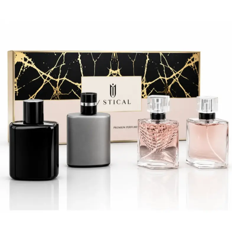 MYSTICAL Perfume Gift Set 4×30ml Eau de Parfum, Unisex Long Lasting Fragrance Collection, Portable Perfume Kit for Men & Women, Ideal Gift for Birthday Holiday，Ultimate complimentary fragrance designed exclusively for couples and lovers