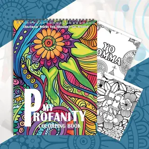 Swear Word Coloring Book, 1 Count Funny Swear Word Coloring Book with Sarcastic Quotes, Stress Relief Coloring Book, Doodle Books, DIY Painting Supplies for Adults