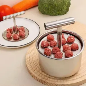 Stainless Steel Meatball Press Maker Manual Non-Stick Kitchen Device for Beef Pork Fish Balls DIY Home Cooking