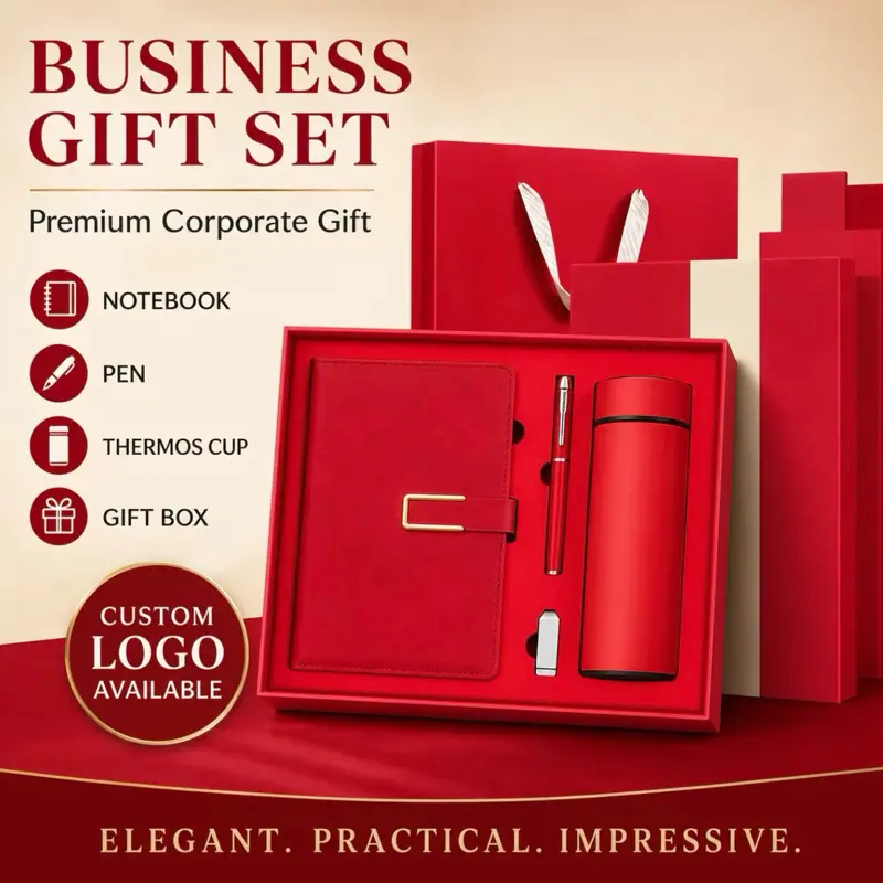 Customized A5 Notebook with Pen Insulated Cup Souvenir Graduation Gift Business Enterprise Gift Box Set Elegant Practical Impressive