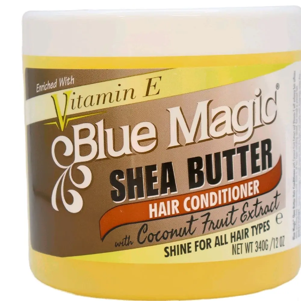 Blue Magic Shea Butter Hair Conditioner 12 Oz Enriched with Vitamin E & Coconut Fruit Extract for All Hair Types