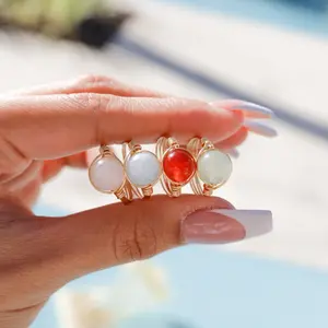 Crystal Wire-Wrapped Ring - Handcrafted Jewelry