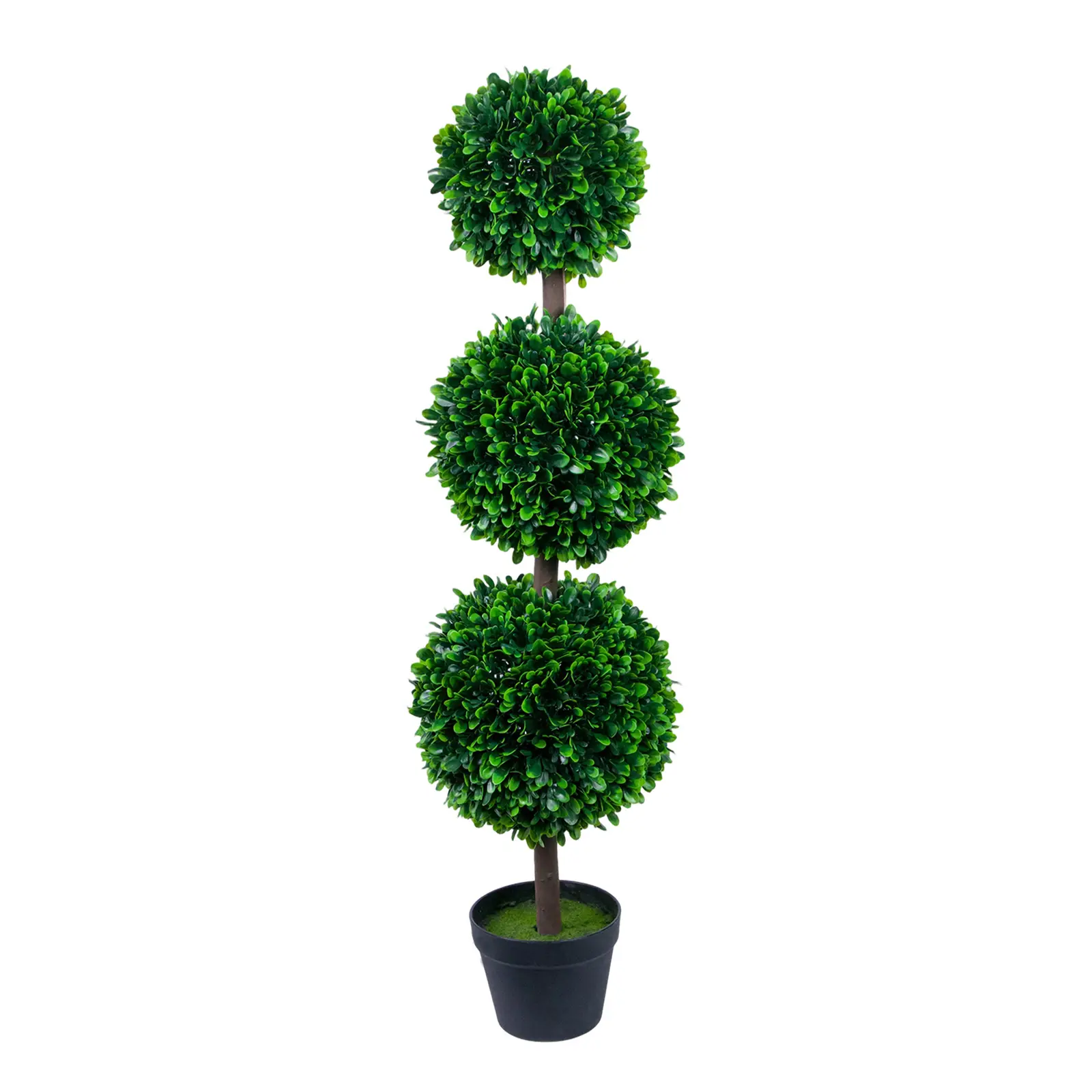 3.4ft Artificial Topiary Tree 3-Tier Ball, UV Resistant Faux Boxwood Topiary Plant with Pot, Lifelike Fake Greenery for Indoor Outdoor Front Porch Home Garden Decor