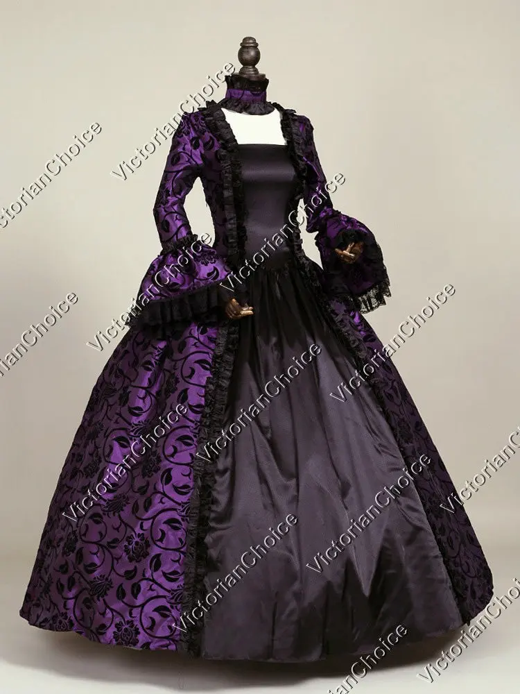 Renaissance Princess Brocade Dress, Marie Antoinette Dress, Gothic Punk Horror Vampire Costume, Dark Evil Witch Halloween Costume for Women