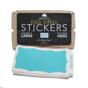 Egg Shell Sticker "Light Blue Wavy Border Blanks" Pack - 80pcs