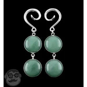 Double Aventurine Stone Hanging Ear Weights