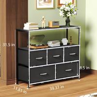 Black Tv Stand (diamond Strips+Crystal Handles)