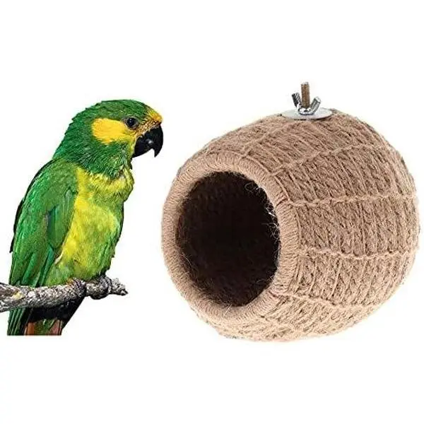 Warm Rope Bird Breeding Nest House - 13x12.5x12.5cm Bird Supplies for Small-Medium Pets, Parrot Cockatiel House for Parakeet, Conure, Canary, Finch, Lovebird, Budgie