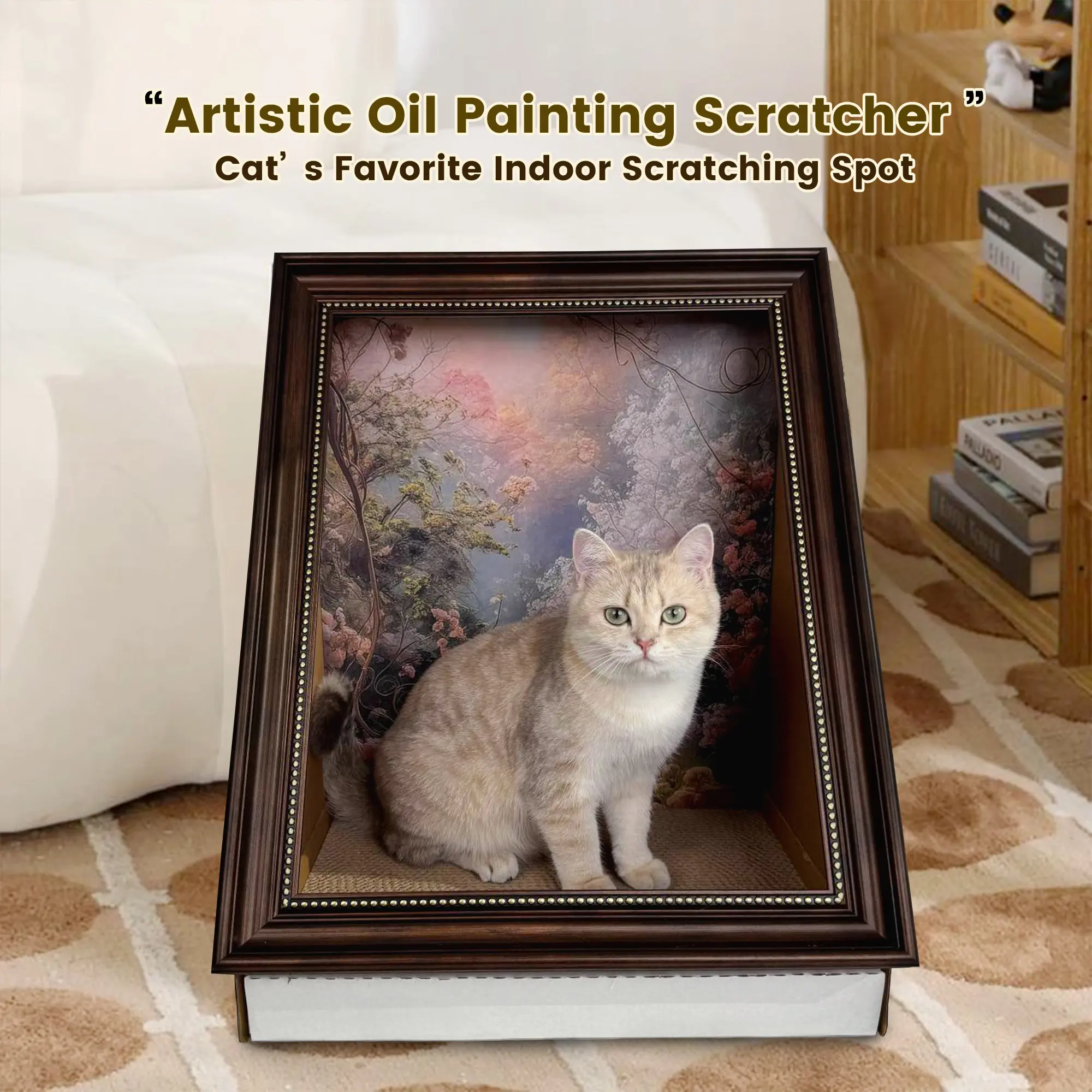 Cat Picture Frame Scratching Board, Large Vertical L Shape Cat Scratcher Scratch Pads Cat Toys for Indoor Cats, Cat Scratcher
