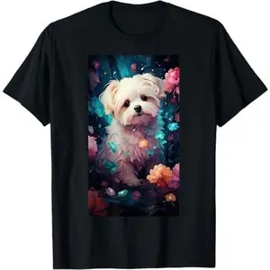 Maltese Puppy Maltipoo Owner Fans Dog Lover Hearts Design T-Shirt