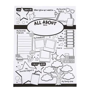 17" x 22" Color Your Own All About Me Paper Posters - 30 Pc.
