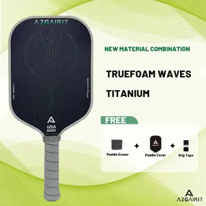 Azgairit Tomahawk Elongated Shape Player Floating Energy wave core 16mm Thickness titanium Carbon Fiber Pickleball Paddle
