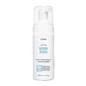 ETUDE SoonJung pH 6.5 Whip Cleanser | Mild Micro Foaming Face Wash for Sensitive Skin, Soothing, Barrier Repair, Low pH, Vegan Certified, Non-comedogenic