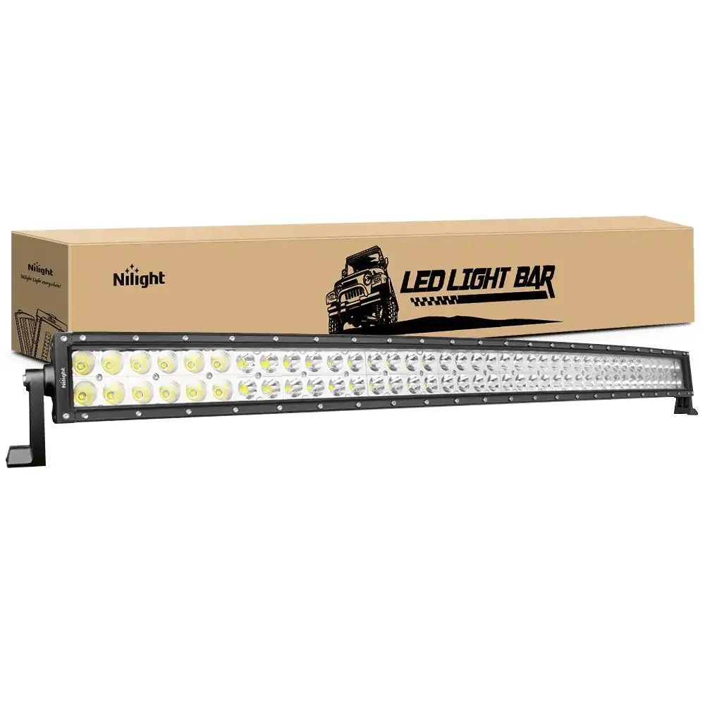 Nilight 42-Inch 240W Double Row Curved Combo Beam Car LED Lights, Aluminum Alloy Accessory for Car LED Lights with Enhanced Illumination, Led Lights Car