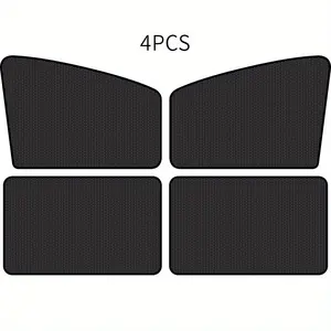 4pcs Car Sunshade Window Magnetic Mesh, Heat Insulation Sun Protection Cloth, Easy Install Car Shade Board Accessory, UV Protective Sunshade