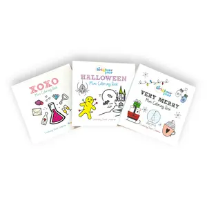 Holiday Mini Coloring Book Bundle - 3 pc - A Brighter Year, Adult Coloring Books - Halloween, Christmas, Valentines Day, grownups aesthetic