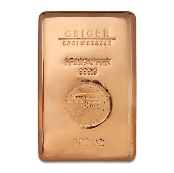 Geiger Edelmetalle 100 oz Copper Bar