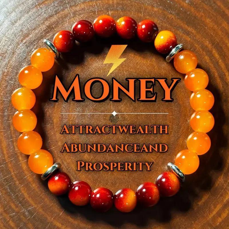 Orange Stone Beaded Bracelet, Fashionable Jewelry for Women & Men Orange Stone Beaded Bracelet, Fashionable Jewelry for Women & Men