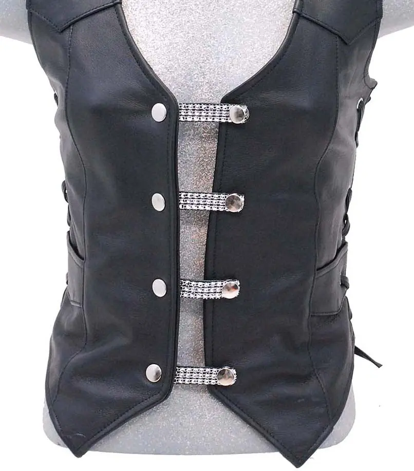 2.5'' Crystal & Leather Vest Extenders (set of 4) #VC14100SCK
