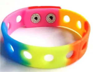 Rainbow Wristbands for Shoe Charms Adjustable Bracelets- 7" or 8" (Set of 2)