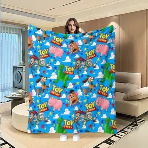 Toy Story Fleece Blanket with Creative Digital Print, Soft Cozy Sofa Blanket, Perfect Holiday Gift for Thanksgiving, Valentine's Day, and Christmas, Multi-Purpose Travel and Home Blanket